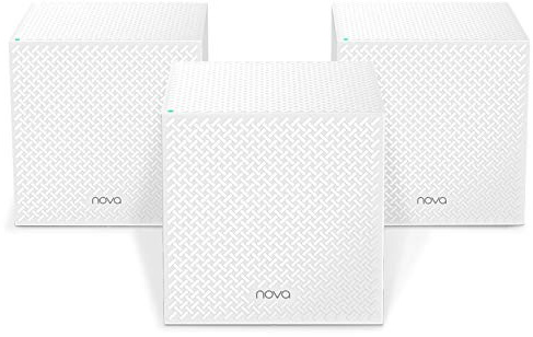 Tenda Nova Mesh WiFi System MW12 - Covers up to 4000 sq.ft - Tri-Band AC2100 Whole Home WiFi Mesh System - Gigabit Mesh Router for 100+ Devices - Dual-Band Mesh Network - 3 Gigabit Ports - 3-Pack