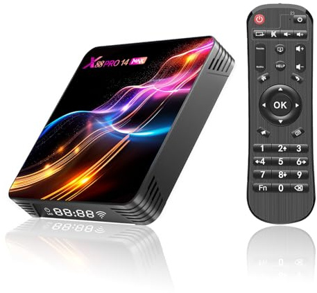 GREVA 8K Android 14.0 TV Box 2026, 8K Android Box 4 GB RAM 64 GB ROM Smart TV Box RK3528 unterstützt Chipsatz 2,4 GHz/5,0 GHz Dual WiFi6 HDR10 BT5.0 USB3.0 Ethernet LAN 3D HD Internet TV Box Bluetooth