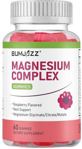 Magnesiumkomplex-godisar 800 mg - 60 styck magnesiumglycinat-, citrat- och malatgodis för vilomuskelfunktion