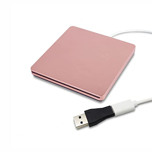External DVD Drive，USB 3.0 Portable CD/DVD +/-RW Drive/DVD Player for PC Computer USB-C/Type-c Slim DVD/CD ROM Rewriter Burner Compatible with The Latest MacBook pro/MacBook/dell Laptop etc