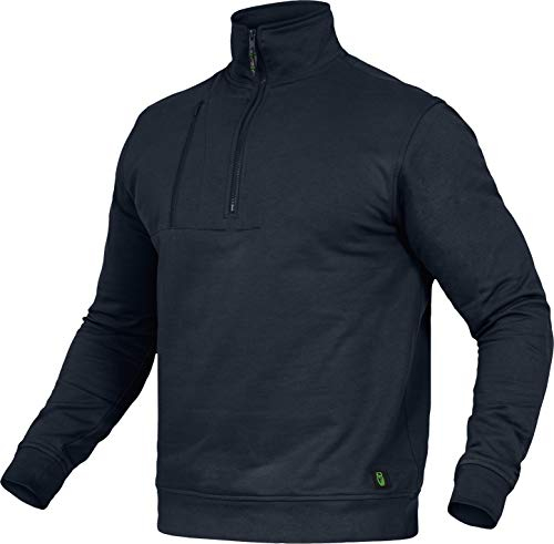 Leibwächter Flex-Line Arbeits Troyer Herren Arbeitspullover mit Reißverschluss – Marine – Gr. XL – Half Zip Pullover mit Stehkragen – Baumwolle/Polyester 290g/m²