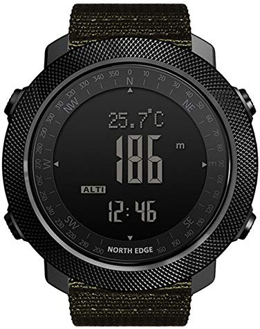 HXHH Reloj Inteligente Al Aire Libre para Montañismo y Natación con Altímetro, Barómetro, Brújula, 50M Impermeable, Funciones Militares, Verde