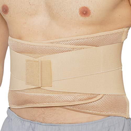 NEOtech Care Apoyo lumbar con fuertes tirantes de doble banda, Faja para la Cintura/Espalda/Zona lumbar (Color Beige, Talla XL)