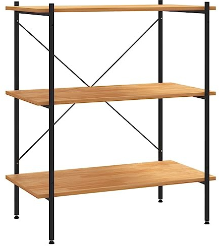 vidaXL Hyllenhet med 3 hyllplan svart och ek 80x40x92 cm, lagerhylla, garagehylla, fristående hylla, lagerhyllor, garagehyllor, fristående hyllor