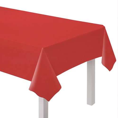 Amscan 9915404-203 - Fiesta Red Eco-Friendly Recyclable Paper Party Table Cover - 2.74m