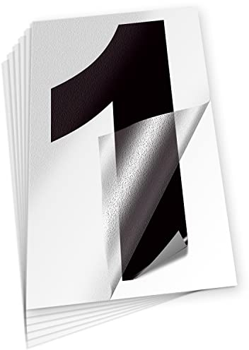 iSYFIX Black Vinyl Number 1 (One) Stickers - 6 Pack 10 inch Self Adhesive - Decal Die Cut & Pre-Spaced for Mailbox, Signs, Window, Door, Cars, Trucks, Home, Business, Address Number, Indoor & Outdoor