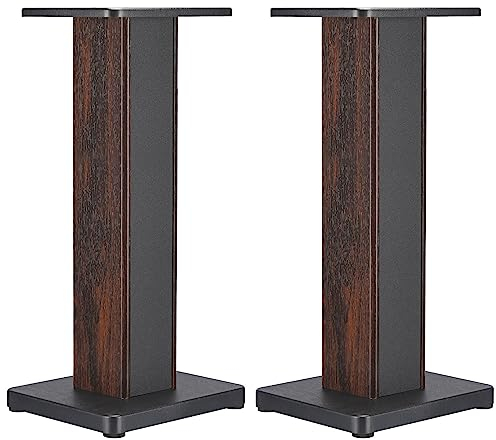 sourcing map Wood Grain Speaker Stands 1 Pair 23.6 Inch (60cm) Universal Speaker Stand Hollowed Stands Enhanced Audio Listening for Home Theaters Cinema