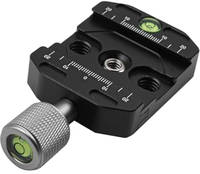 WANGCL Abrazadera de placa de liberación rápida de 50 mm para Arca Swiss Universal Metal Cabeza de trípode Abrazadera de placa de liberación rápida con nivel de burbuja