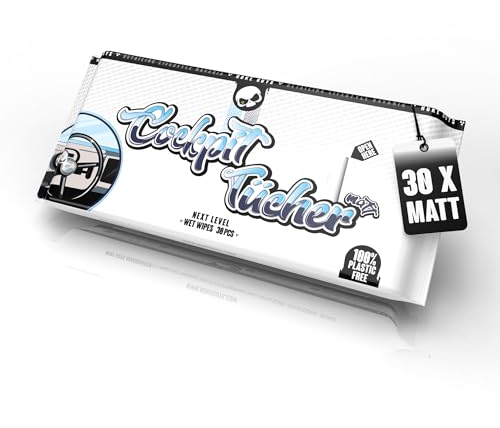 Nuke Guys Cockpit Pflegetücher Matt | 30 x Auto Innenraum Tücher | Feuchte Reinigungstücher zur Cockpitpflege Kunststoffpflege | Cockpittücher Feuchttücher zur KFZ Reinigung Innen