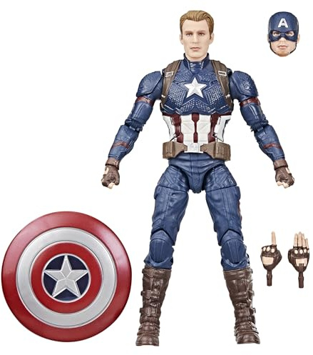 Marvel Legends Series Captain America, Avengers: Endgame Collectible 15-cm Action Figure, Red, White, Blue