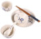 PRETYZOOM Stoviglie in Ceramica Motivo Fiori Di Prugna Stoviglie Pratiche Per Casa Da Compreso Piatto Tazza Ciotola Bacchette Per Singolo Utente