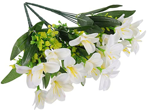 HOLIDYOYO 3pezzi Bouquet Di Gigli Artificiali Per Matrimonio Fiori Decorativi Per Cerimonie Ufficio e Giardino Imitazione Realistica Per Decorazioni Festive e