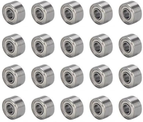 20 x 693ZZ miniatyrkullager 3 x 8 x 4 mm – precisionslager av stål, dubbelförseglad för modelltillverkning, 3D-skrivare, elmotorer, drönare och hobbyprojekt