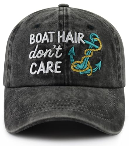 VIPCapz Boat Hats for Women Men, Funny Boat Captain Hat, Boating Accessories Sailing Baseball Cap, Christmas Birthday Gifts for Boater Sailor Skipper Friend Black