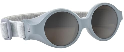 Béaba, Lunettes de soleil pour bébé 0-9 mois, Protection 100% UV - CAT 4, Protection Latérale, Confort Optimal, Bandeau élastique ajustable, Collection Glee, Galet