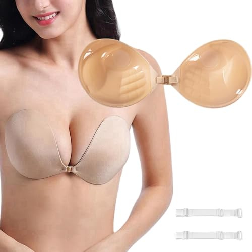 Nimiah Soutien-gorge push-up adhésif - Soutien-gorge invisible sans bretelles pour robes dos nu et mode de mariage