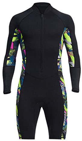 Muta da uomo, 1,5 mm, pantaloncini corti con zip frontale, per surf in acqua fredda, taglia L, colore: nero