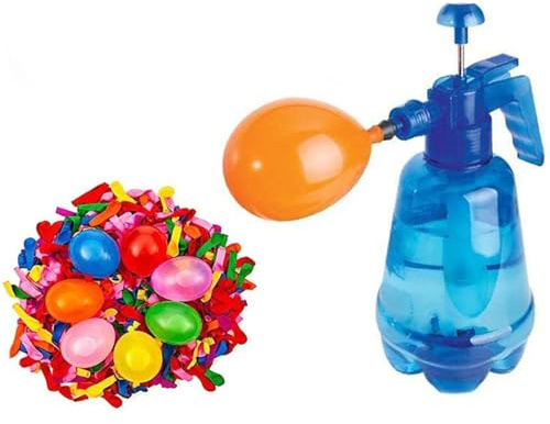 Bomba de globo – Botella de llenado de bomba de agua de 1,5 litros | bomba de balones de agua portátil, popa de globo de mano fácil de usar, portátil | Llenador de balones de mano flexible con 5