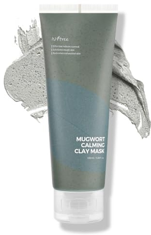 ISNTREE Beifuß-Beruhigungs-Tonmaske 100 ml, 3,38 fl.oz | Talgkontrolle | Porenverengung | Peelt raue Haut | Pflege gegen Mitesser