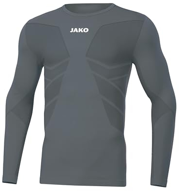 JAKO Herren Longsleeve Comfort 2.0, Steingrau, M