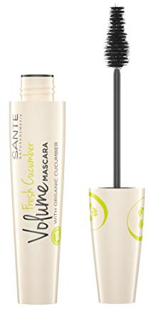 Sante Naturkosmetik Fresh Cucumber Volume Mascara Black, Schwarze Wimperntusche, Maximales Volumen, Dichte & perfekt getrennte Wimpern, Mit Bio-Gurke, Vegan, 12ml