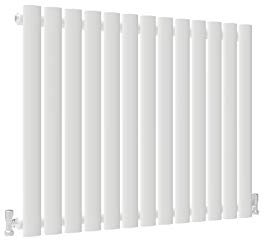 Acezanble∣Horizontal Radiator Designer Oval Column White 600x767mm Single Panel Centre Heating Perfect for Barthroom,Hallway,Living Room, Kitchen