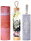 Larrare Crystal Water Bottles 19 Unzen große Kristall-Wasserflasche mit austauschbaren Kristallen | Edelstein-Wasserflasche mit heiligem Muster und Worten (Amethyst, Rosenquarz, klarer Quarz)