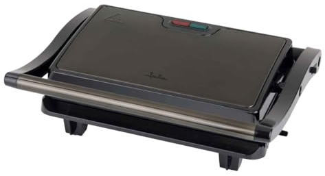 Jata JEGR1106 Parrilla Eléctrica Grill 750 W, Placas lisas Antiadherentes de 22,5 x 14,6 cm, Cocina todo tipo de alimentos, Tapa superior basculante, Apertura 180°