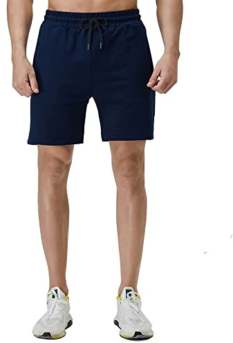Pantalones Cortos Hombre Algodón Elástico Shorts Hombre Deportivos Bermuda Shorts Jogger Shorts Casual de Verano, Pantalón Corto para Trotar Running Deporte Correr Gym Fútbol