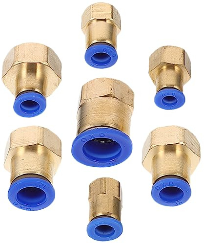 ULTECHNOVO 7pezzi Raccordo Crimpare Per Tubi Aria Giunto Dritto Per Progetti Industriali Raccordo Per Tubi Flessibili Aria Connettori Per Adatto Per Compressori e Utensili Pneumatici