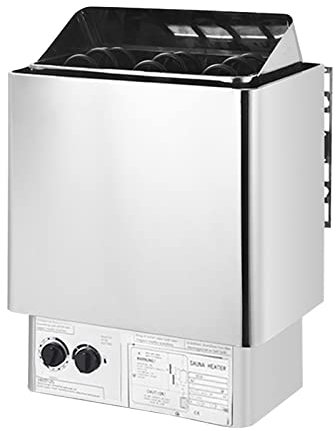 Stufa Elettrica per Sauna 6KW con Controllore Interno Sala Sauna 220V Acciaio Inox Domestica Vasca da Bagno Doccia Spa Riscaldatore di Sauna Area di Lavoro 3m³ Pietra NON Inclusa