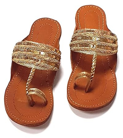 Kolhapuri - Pantofole da donna tradizionali asiatiche, con punta aperta, per serate, matrimoni, feste, balli studenteschi, comode, stile indiano, stile indiano asiatico, pantofole moderne (design 11