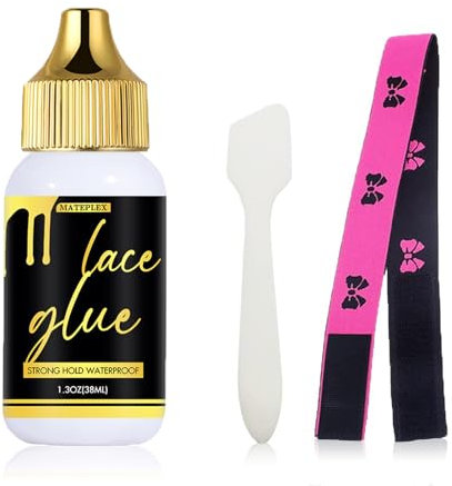 Mateplex - Lace Wig Glue, Strong Hold Invisible Bonding Adhesive for Lace Front Wigs, Waterproof & Easy to Apply Invisible Hair Adhesive 1.3oz (38ml)