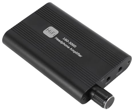 Amplificatore per Cuffie Portatile Qualità Superiore Interruttore di Guadagno a Doppio Stadio 16-300 Ohm Ingresso AUX da 3,5 Mm Uscita Amplificatore per Auricolari Custodia in