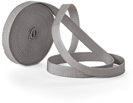 IdeaGenesis - Cinta Persiana 14 MM Ancho x 6 M Gris Enrollable Recambio Resistente Rollo Recogedor Cuerda Carrete Interior Tirantes Correa Duradera Repuesto Universal Facil Montaje (Gris, Cinta 14mm)