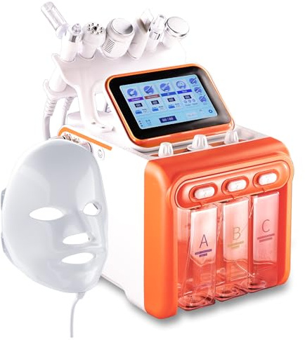 7 in 1 Hydrogen Oxygen Facial Machine with Led Mask Hydrodermabrasion | Multifunctional Face Skin Care Device, Deep Facial Cleansing, For Beauty Salon And Home Use