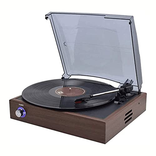ZJFHEYUO Giradischi, Giradischi Wireless Bluetooth per la casa, fonografo LP retrò a 3 velocità, Giradischi in Vinile con Altoparlanti Stereo integrati, con Jack per Cuffie/Ingres