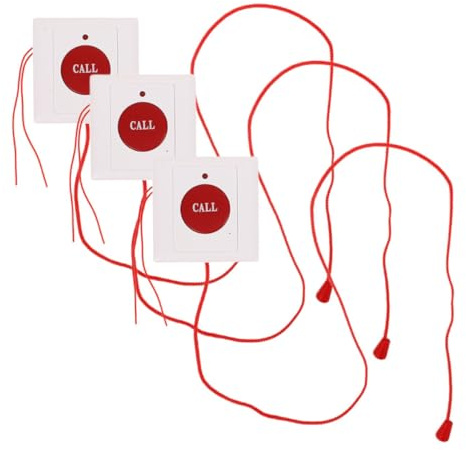 DIYEAH 3pcs Emergency Pull Cord Alarm Button for Seniors Wall Mounted Safety Device Nursing Home Hospital Rapid Response System Easy Operation Emergency Call