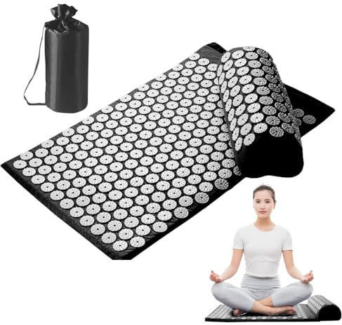 Esterilla De Acupresión Con Almohada - Juego De Masaje Para Espalda, Cuello Y Pies | Estera De Púas En Algodón, ABS Esponja | Relajación, Del Dolor Y Circulación En Hogar U Oficina