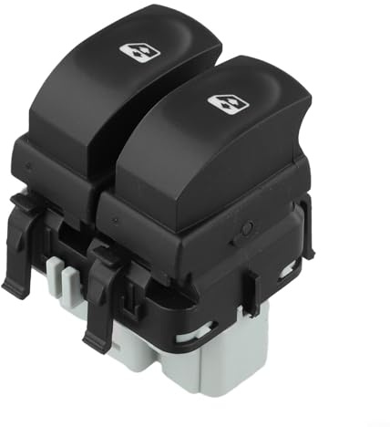 Interruttore per finestrino elettrico per auto | Compatibile con Renault Clio 3 Symbol | Pulsante di controllo alzacristalli in plastica nera | per Twingo | Comando finestrino auto | Interruttori a