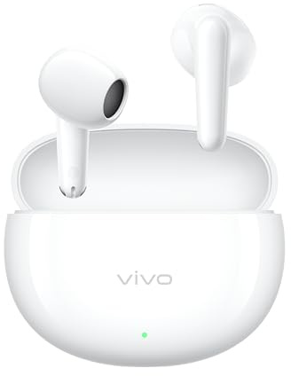vivo Buds Air3, cuffie senza fili ultra lunghe durata della batteria fino a 50 ore, cancellazione del rumore AI per chiamate, connessione a due dispositivi, IP54, protezione da polvere e acqua