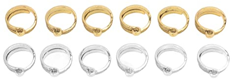 Srliya Anello Guida per Filato Regolabile, Supporto per Dito, Anello per Uncinetto, Set di 12 Anelli per Maglieria in Lega con Materiale Premium per Sciarpa e Pullover,