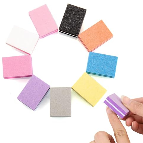 YAZWUR 18 Piezas Pulidor de Uñas, Bloques de Lima de Uñas Doble Cara, Herramientas de Cuidado de Uñas, Taco Pulidor Doble Cara con Grano, Lima Pulidora Lavable para Uñas de Gel y Acrílico
