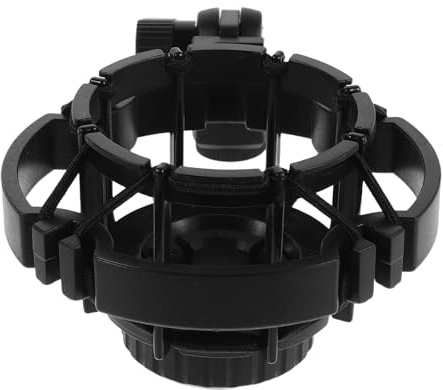 NUOBESTY Soporte de Suspensión para Micrófono de Condensador Negro, Antivibración Compatibilidad y Posición Flexible para Grabación en Estudio y Streaming