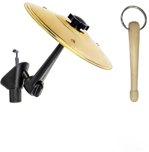 Verstellbares Auto Crashbecken für Lüftungsschlitze, Metallisches Mini Schlagzeug mit Klopfstock, Ideal for Musikliebhaber Autofans, Auto Trommel Lüftungsgitter für Alle Fahrzeuge (Gold)