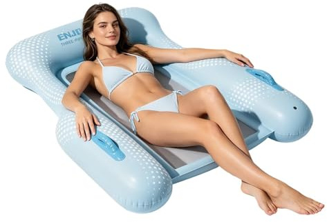 Poolstol flottör – nätbas hopfällbart säte | Tresidigt stöd | Tresidigt stöd anti-tippning uppblåsbar poolstol för ungdomar barn vuxna kvinnor simning solning vatten spel flod fest
