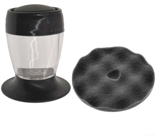 Lot de 2 tampons applicateurs de cire de 7,6 cm, éponge de polissage de voiture, pour distributeur de presse, mousse texturée ondulée pour détails, lot de 2