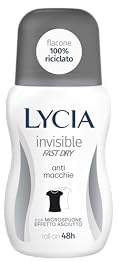 Lycia, Invisible Deodorant Roll-On Anti-Flecken-mit antibakterieller Formel Fast Dry trocknet schnell, hinterlässt keine Flecken oder Flecken auf der Kleidung, Wirksamkeit bis zu 48 Stunden, 50 ml