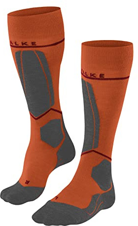 FALKE SK4 Energizing Light M Kh lana filo funzionale con compressione 1 paio, Calzini da sci Uomo, Arancione Flash Orange 8034, 44-45