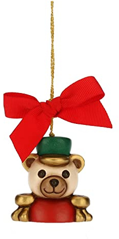 THUN - Addobbi Natalizi, Teddy Schiaccianoce in Ceramica Decorata a Mano, Versione Piccolo - Idea Regalo Natale 2022-4.8x3x5.2 cm h